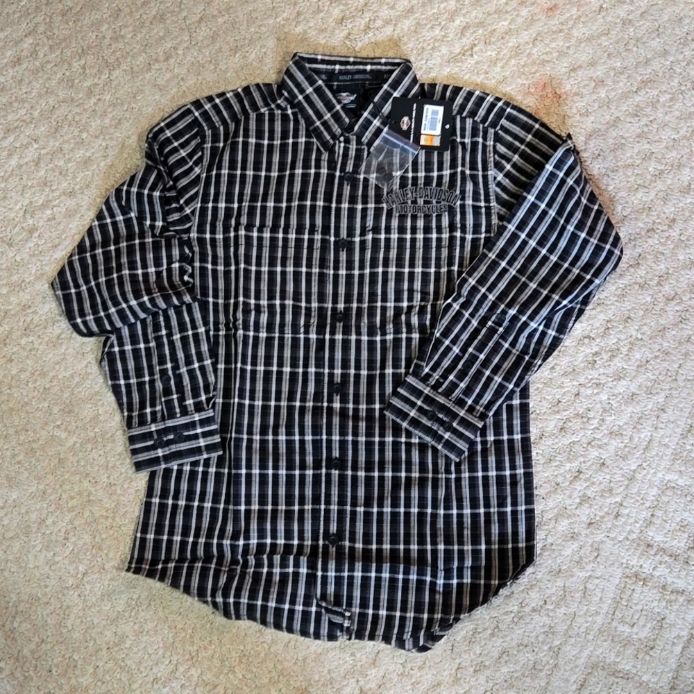 Harley Davidson Men's S long sleeve plaid shirt